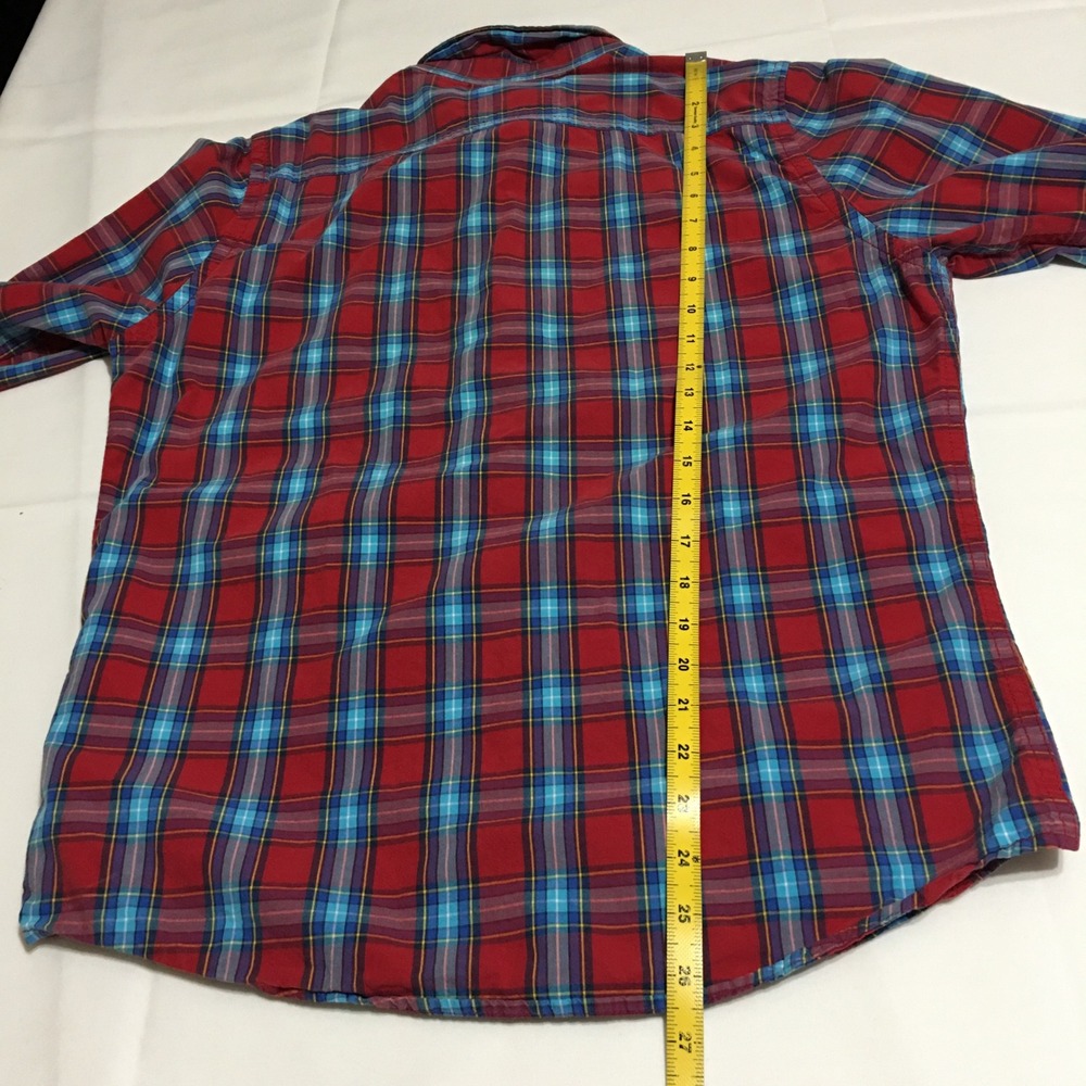 Lot of 2 Hollister Long Sleeve Button Down Shirts Mens Medium Blue Plaid Y2K - Picture 11 of 11